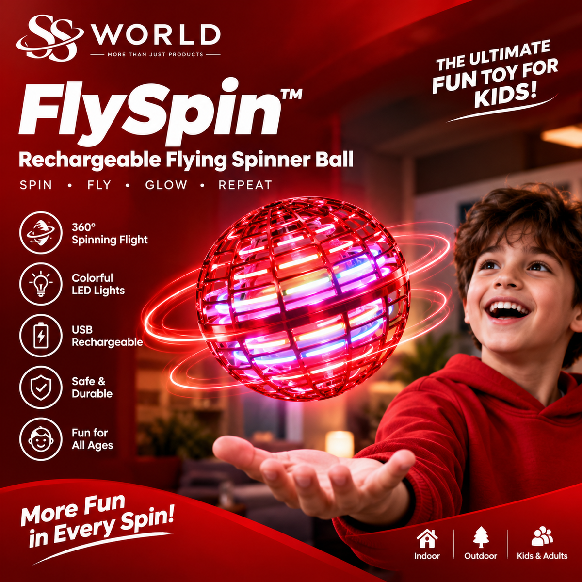 LED Fidget Spinner – Light Up Hand Spinner Toy